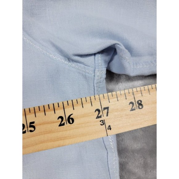 Tori Richards Hawaiian Embroidered Floral Button Up Blue Shirt 2xl Linen cotton - Picture 3 of 7